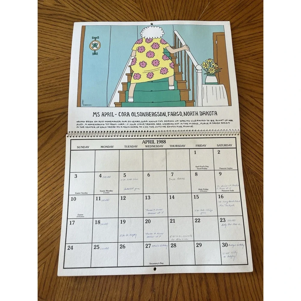 Ms of the Month Calendar Retro Vintage 1980s Hadley Robertson Funny Womens Humor